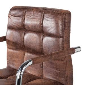 Chaise de bar Fitzgerald Imitation cuir - Marron vieilli / Chrome - 1 chaise