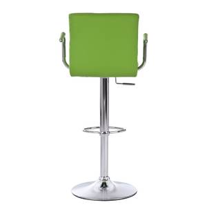 Chaise de bar Fitzgerald Imitation cuir - Vert pomme / Chrome - 1 chaise