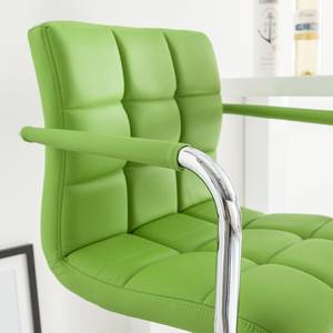 Chaise de bar Fitzgerald Imitation cuir - Vert pomme / Chrome - 1 chaise