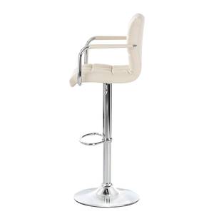 Chaise de bar Fitzgerald Imitation cuir - Crème / Chrome - 1 chaise