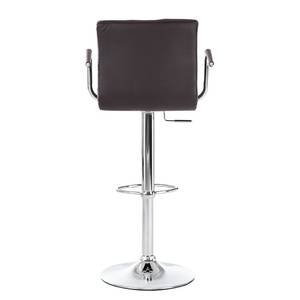 Sedia da bar Fitzgerald similpelle - Marrone scuro / Cromo - 1 sedia