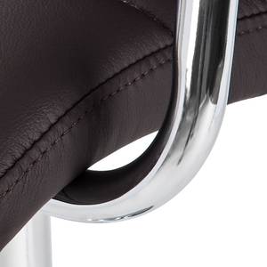 Chaise de bar Fitzgerald Imitation cuir - Marron foncé / Chrome - 1 chaise