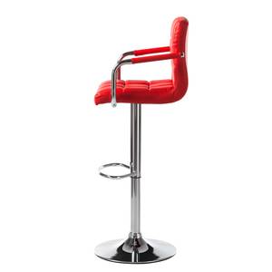 Sedia da bar Fitzgerald similpelle - Rosso / Cromo - 1 sedia