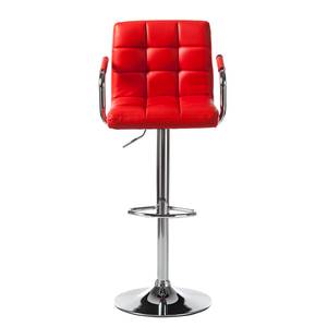 Chaise de bar Fitzgerald Imitation cuir - Rouge / Chrome - 1 chaise