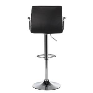 Chaise de bar Fitzgerald Imitation cuir - Noir / Chrome - 1 chaise
