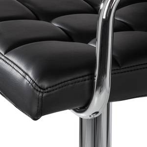 Chaise de bar Fitzgerald Imitation cuir - Noir / Chrome - 1 chaise