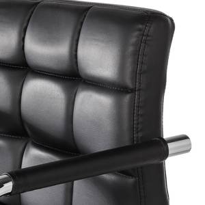 Chaise de bar Fitzgerald Imitation cuir - Noir / Chrome - 1 chaise