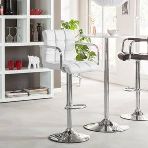 Sedia da bar Fitzgerald similpelle - Bianco / Cromo - 1 sedia