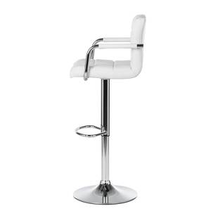 Chaise de bar Fitzgerald Imitation cuir - Blanc / Chrome - 1 chaise