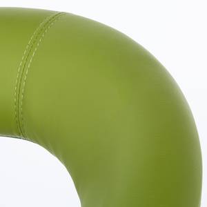 Tabouret de bar Hemingway Imitation cuir - Vert / Surpiqûres blanches