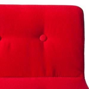 Tabourets de bar Troon (lot de 2) Chêne massif / Tissu - Rouge / Anthracite