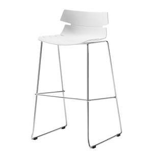 Tabouret de bar Makalaya (lot 2) Matériau synthétique / Acier inoxydable - Blanc / Chrome