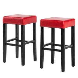 Barhocker Nello (2er-Set) Kunstleder - Rot