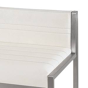 Tabourets de bar Palanga (lot de 2) Cuir véritable blanc