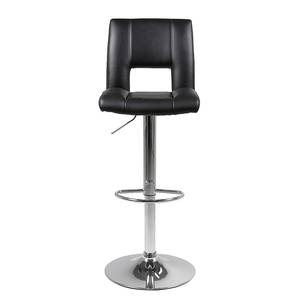 Chaises de bar Selina I (lot de 2) Imitation cuir / Chrome - Noir