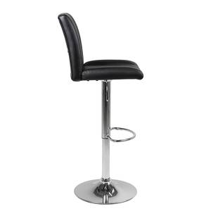 Chaises de bar Selina I (lot de 2) Imitation cuir / Chrome - Noir