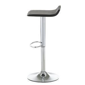 Tabourets de bar Soraia (lot de 2) Imitation cuir - Noir / Chrome