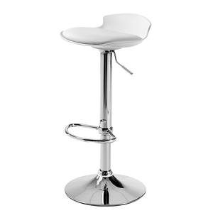 Tabourets de bar Suleiman (lot de 2) Matériau synthétique / Acier inoxydable - Blanc / Chrome