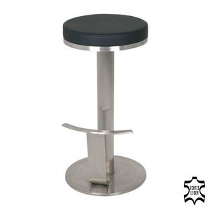 Tabouret de bar Terry Pied courbé - Cuir véritable - Acier inoxydable