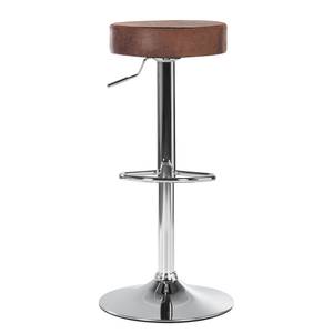 Tabouret de bar Vincent Imitation cuir - Marron foncé