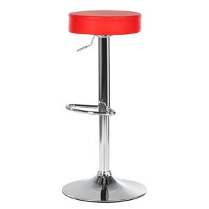 Tabouret de bar Vincent Imitation cuir - Rouge / Chrome