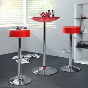 Tabouret de bar Vincent Imitation cuir - Rouge / Chrome