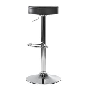 Tabouret de bar Vincent Imitation cuir - Noir / Chrome