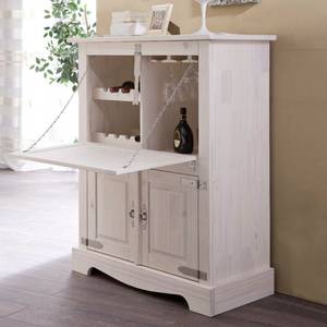 Armoire de bar Lucia Pin massif - Blanc