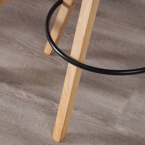 Barstoel ALEDAS kunststof zitschaal kunstleer/massief rubberboomhout - Wit - Set van 2