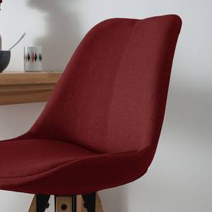 Chaises de bar Aledas II Tissu / Caoutchouc massif - Rouge foncé - Lot de 2