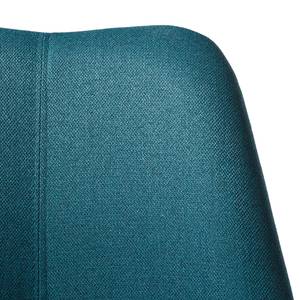 Chaises de bar Aledas II Tissu / Caoutchouc massif - Bleu pétrole - Lot de 2