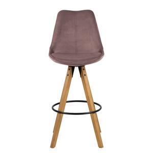 Chaises de bar Aledas III Velours / Caoutchouc massif - Rose vielli / Caoutchouc - Rose vieilli - Lot de 2