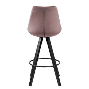 Chaises de bar Aledas III Velours / Caoutchouc massif - Rose vieilli / Noir - Rose vieilli - Lot de 2