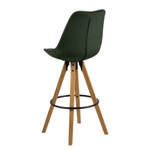 Chaises de bar Aledas III Velours / Caoutchouc massif - Vert foncé / Caoutchouc - Vert foncé - Lot de 2