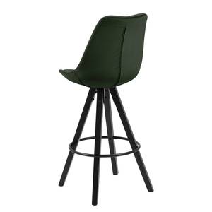 Chaises de bar Aledas III Velours / Caoutchouc massif - Vert foncé / Noir - Vert foncé - Lot de 2