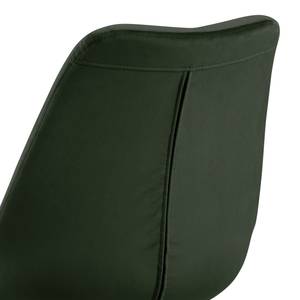 Chaises de bar Aledas III Velours / Caoutchouc massif - Vert foncé / Noir - Vert foncé - Lot de 2