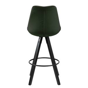 Chaises de bar Aledas III Velours / Caoutchouc massif - Vert foncé / Noir - Vert foncé - Lot de 2