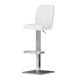 Tabouret de bar Cambell Blanc - Angulaire - Cuir synthétique