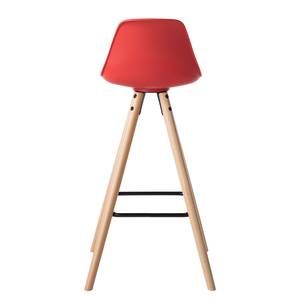 Barstoel Langford kunststof/massief beukenhout - Cinnabar rood - Stoel