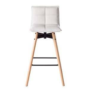 Chaise de bar Crofton I Imitation cuir / Hêtre massif - Blanc