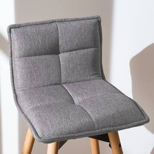 Chaise de bar Crofton II Tissu / Hêtre massif - Gris / Buche