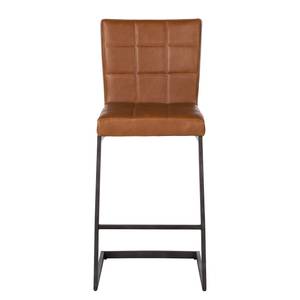 Chaises de bar Damia I (lot de 2) Imitation cuir - Cognac / Noir