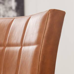 Chaises de bar Damia I (lot de 2) Imitation cuir - Cognac / Noir