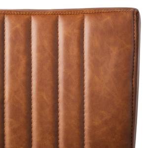 Chaises de bar Damia II (lot de 2) Imitation cuir - Cognac / Acier inoxydable