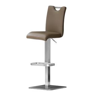 Tabouret de bar Ed Cappuccino - Angulaire - Cuir véritable