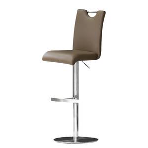 Tabouret de bar Ed Cappuccino - Tulipe - Cuir véritable