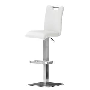 Tabouret de bar Ed Blanc - Angulaire - Cuir synthétique