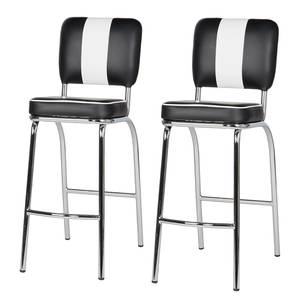 Chaises de bar Elvis (lot de 2) 108.5 - Noir / Blanc