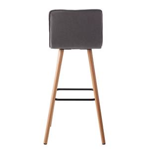 Chaises de bar Emelle II (lot de 2) Tissu / Hêtre massif - Gris / Hêtre