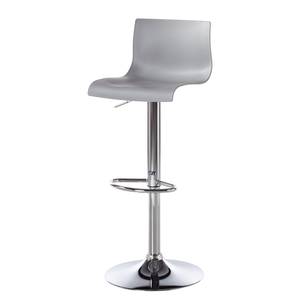 Chaise de bar Falkland Matière synthétique / Métal - Gris clair - Chrome brillant - 1 chaise